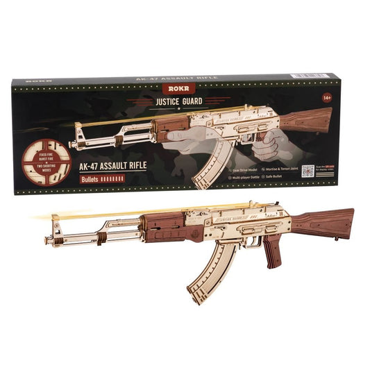 Puzzle en bois pistolet double modèle de tir AK-47 de fusil automatique Rokr