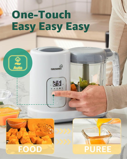 Baby Food Maker | Baby Food Processor | All-In-One Baby Food Puree Blender Steamer Grinder Mills Machine Auto Cooking & Grinding with Self Cleans Touch Screen LCD Display, BPA Free